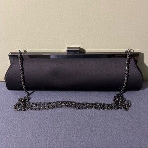 Vtg Carlo Fellini Purse Black Evening Bag Clutch Holiday Handbag Party
